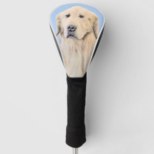 Golden Retriever Painting - Cute Original Dog Art Golf Head Cover
