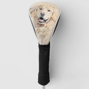 Golden Retriever Painting - Cute Original Dog Art Golf Head Cover