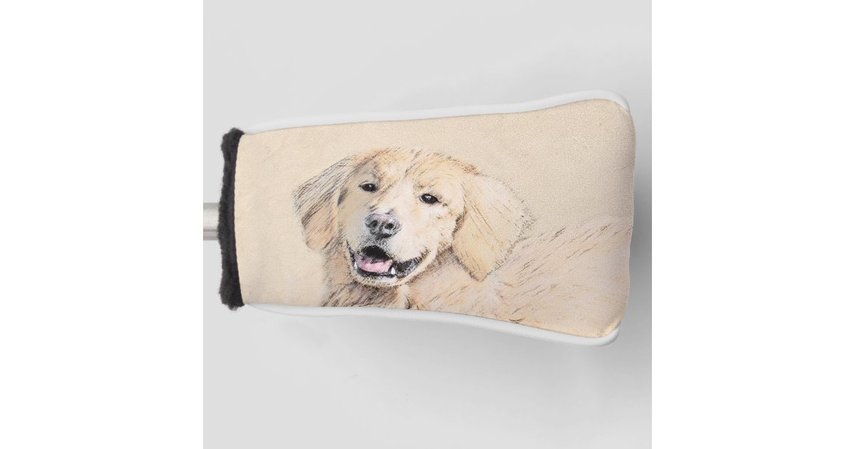Golden Retriever Painting Cute Original Dog Art Golf Head Cover