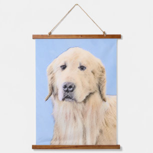 Golden Retriever Painting - Cute Original Dog Art Hanging Tapestry