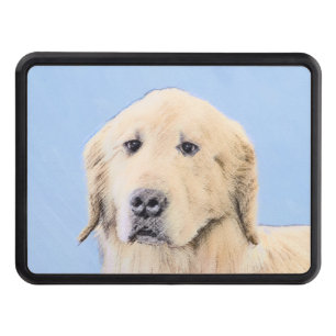 Golden Retriever Painting - Cute Original Dog Art Hitch Cover