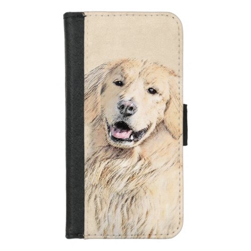 Golden Retriever Painting _ Cute Original Dog Art iPhone 87 Wallet Case