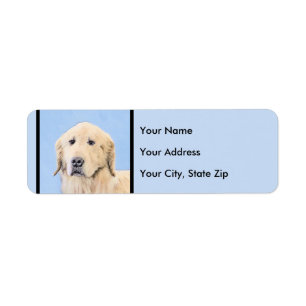 Golden Retriever Painting - Cute Original Dog Art Label