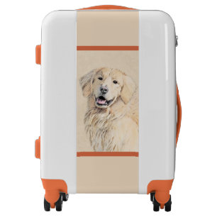 Golden Retriever Painting - Cute Original Dog Art Luggage