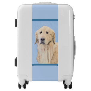Golden Retriever Painting - Cute Original Dog Art Luggage