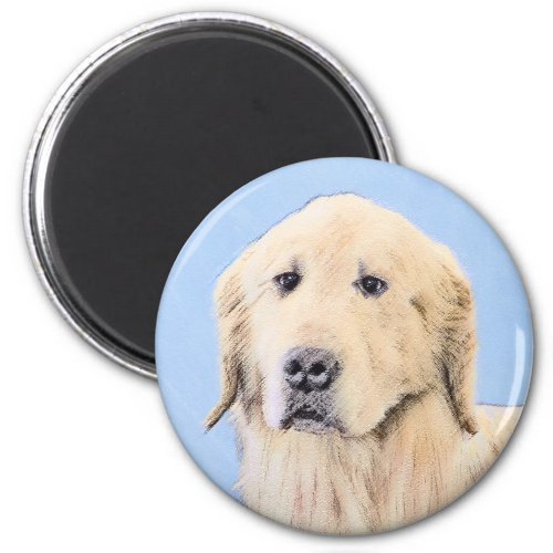 Golden Retriever Painting _ Cute Original Dog Art Magnet