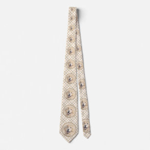 Golden Retriever Painting - Cute Original Dog Art Neck Tie