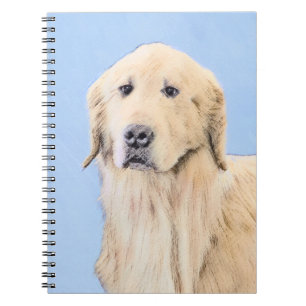 Golden Retriever Painting - Cute Original Dog Art Notebook