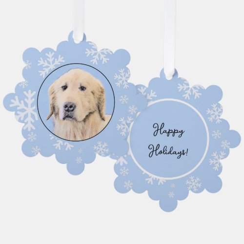 Golden Retriever Painting _ Cute Original Dog Art Ornament Card