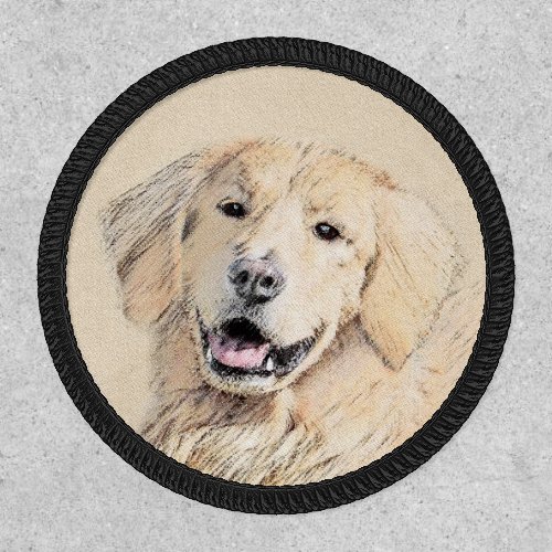 Golden Retriever Painting _ Cute Original Dog Art Patch