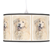 Golden Retriever Painting - Cute Original Dog Art Pendant Lamp (Left)