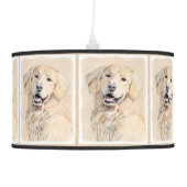 Golden Retriever Painting - Cute Original Dog Art Pendant Lamp (Right)