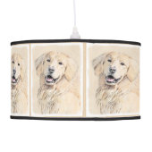 Golden Retriever Painting - Cute Original Dog Art Pendant Lamp (Back)