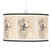 Golden Retriever Painting - Cute Original Dog Art Pendant Lamp (Front)