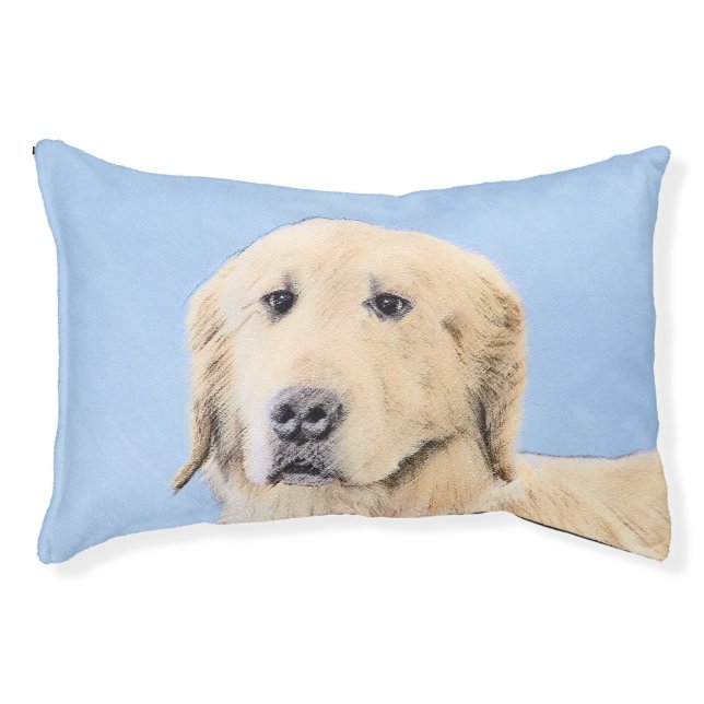 Golden Retriever Painting - Cute Original Dog Art Pet Bed (Front)