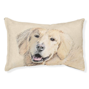 Golden Retriever Painting - Cute Original Dog Art Pet Bed