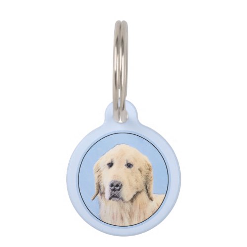 Golden Retriever Painting _ Cute Original Dog Art Pet ID Tag