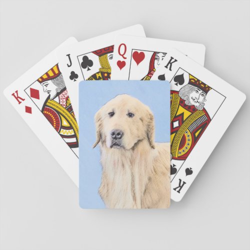 Golden Retriever Painting _ Cute Original Dog Art Playing Cards