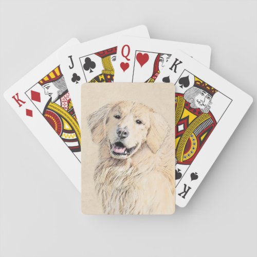 Golden Retriever Painting _ Cute Original Dog Art Playing Cards