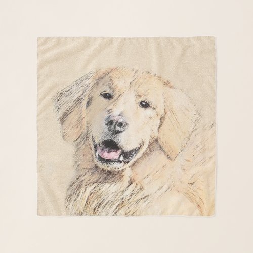 Golden Retriever Painting _ Cute Original Dog Art Scarf