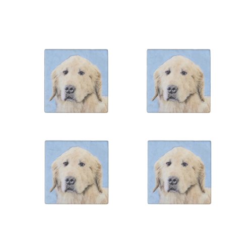 Golden Retriever Painting _ Cute Original Dog Art Stone Magnet