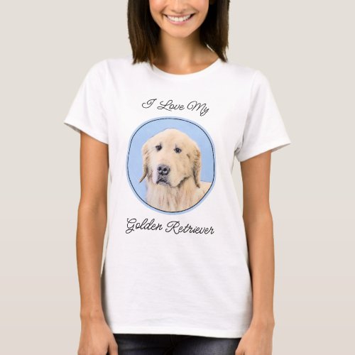 Golden Retriever Painting _ Cute Original Dog Art T_Shirt