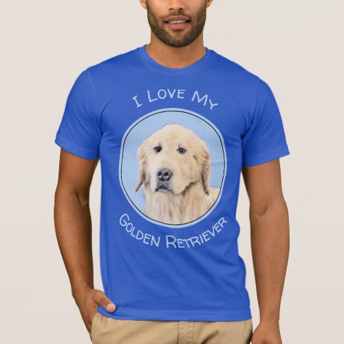 Golden Retriever Painting _ Cute Original Dog Art T_Shirt