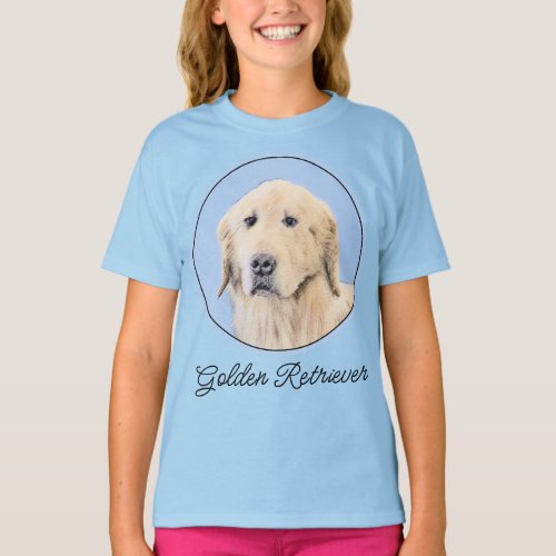 Golden Retriever Painting _ Cute Original Dog Art  T_Shirt