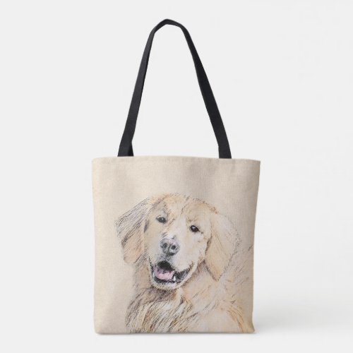 Golden Retriever Painting _ Cute Original Dog Art Tote Bag
