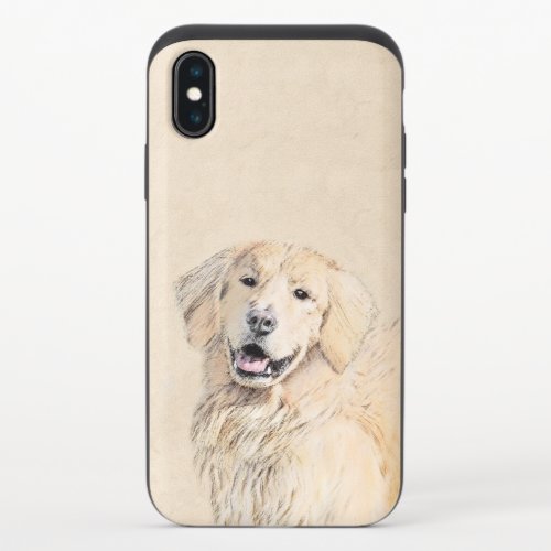 Golden Retriever Painting _ Cute Original Dog Art iPhone X Slider Case