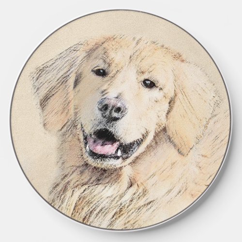 Golden Retriever Painting _ Cute Original Dog Art Wireless Charger