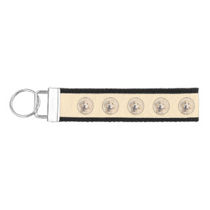 Golden Retriever Painting - Cute Original Dog Art Wrist Keychain