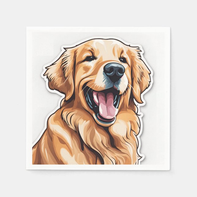 Golden Retriever Painting Dog Napkins (Front)