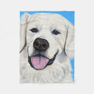 Golden Retriever Painting Fleece Blanket