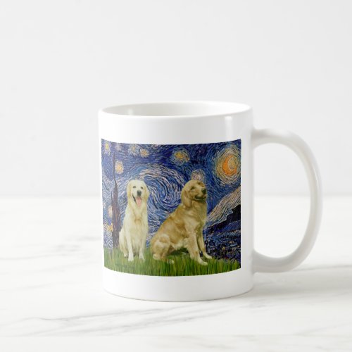 Golden Retriever Pair 3 _ Starry Night Coffee Mug