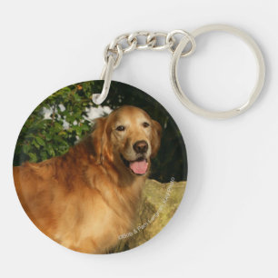Golden Retriever Panting Keychain
