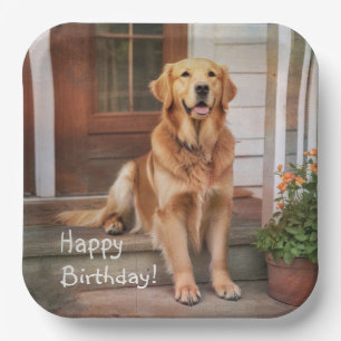 Golden Retriever Paper Plates