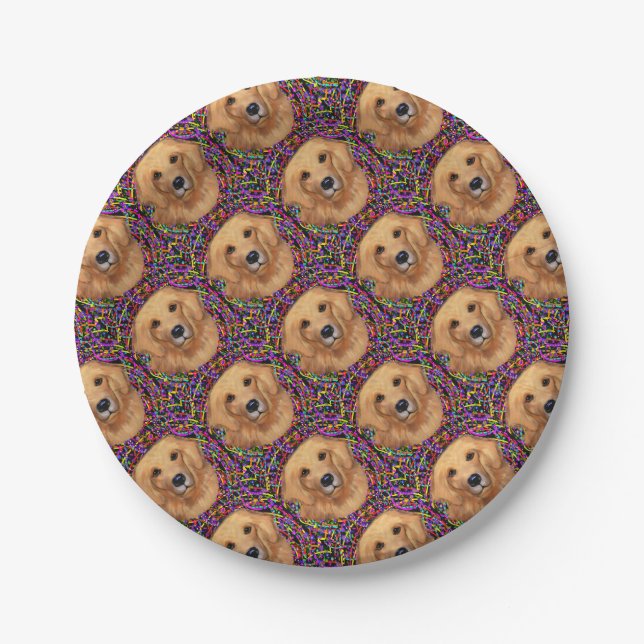 Golden Retriever Paper Plates (Front)