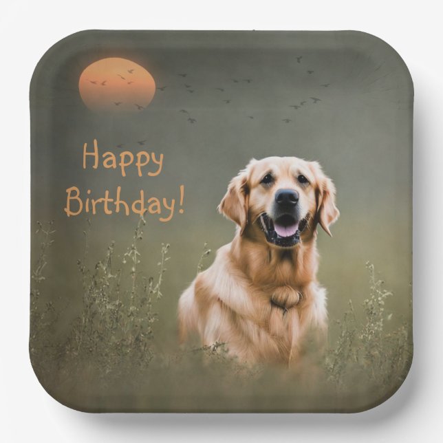Golden Retriever Paper Plates (Front)