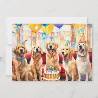 Golden retriever Party Announcement