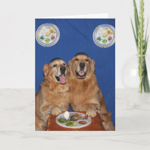 Golden Retriever Passover Seder Plate Card