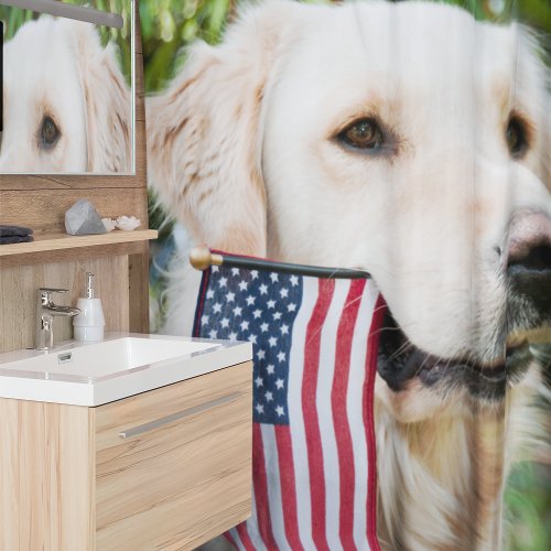 Golden Retriever Patriotic Dog Shower Curtain