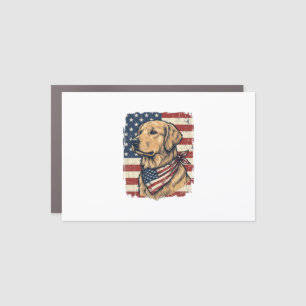 Golden Retriever Patriotic Vintage Vector Design_1 Car Magnet