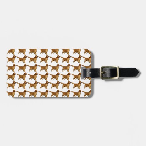 Golden retriever pattern luggage tag