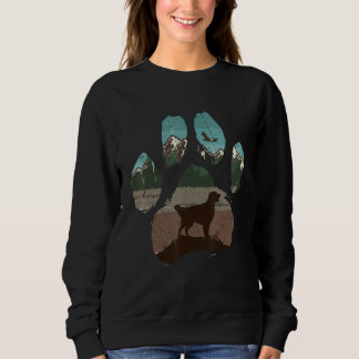 Golden Retriever Paw Mom Dad Dog  Women Sweatshirt