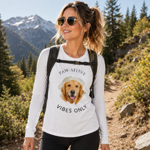 Golden Retriever Paw-sitive Vibes Only Photo Girl Tri-Blend Shirts