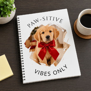 Golden Retriever Paw-sitive vibes only photo Notebook