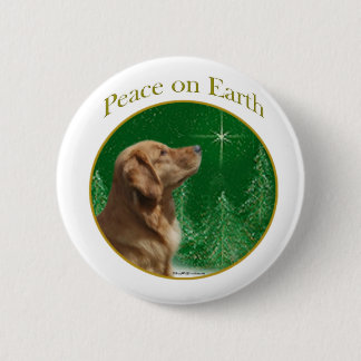 Golden Retriever Peace Button