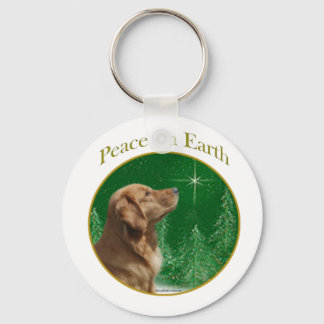 Golden Retriever Peace Keychain