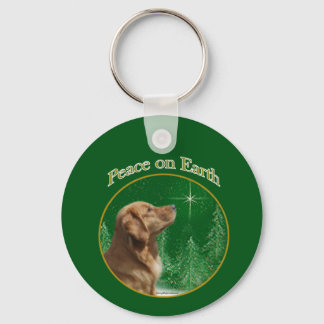 Golden Retriever Peace Keychain